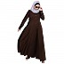 Umbrella abaya with frills- Coffee Brown